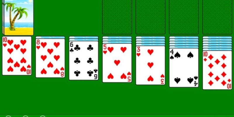 Game bài Solitaire 1xbet hiển thị rõ số lượt đi, trạng thái bàn chơi